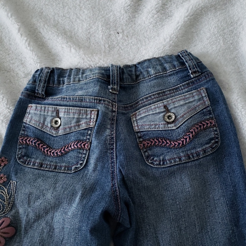 Mudd Floral Stitched Stretch Bootcut Jeans size 10 - Picture 5 of 6